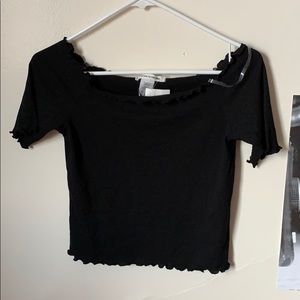 Black off the shoulder top